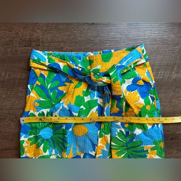 J. Crew Morning Floral Tie Waist cotton Skirt summer vacation highwaist Sz 4 EUC - Picture 10 of 10